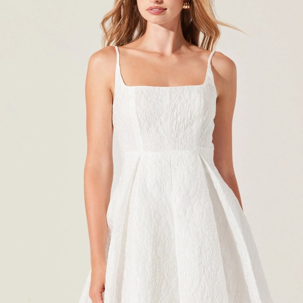 Ellie Jacquard Pleated Mini Dress